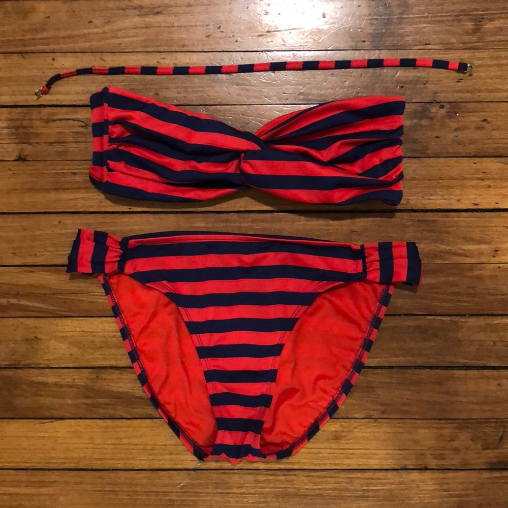Target (Mossino) Bikini Set Navy and Coral color